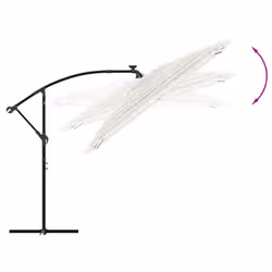 vidaXL Garden Parasol with Steel Pole Outdoor Umbrella Patio Sun Parasol White - white, 246 x 246 x 230 cm - Additional view 6