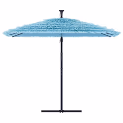 vidaXL Garden Parasol with Steel Pole Outdoor Umbrella Patio Sun Parasol White - blue, 269 x 269 x 235 cm - Additional view 2