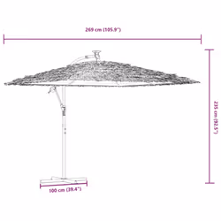vidaXL Garden Parasol with Steel Pole Outdoor Umbrella Patio Sun Parasol White - blue, 269 x 269 x 235 cm - Additional view 3
