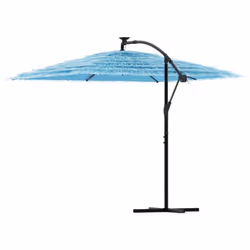 vidaXL Garden Parasol with Steel Pole Outdoor Umbrella Patio Sun Parasol White - blue, 269 x 269 x 235 cm - Additional view 4