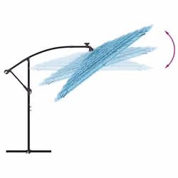 vidaXL Garden Parasol with Steel Pole Outdoor Umbrella Patio Sun Parasol White - blue, 269 x 269 x 235 cm - Additional view 6