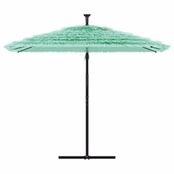vidaXL Garden Parasol with Steel Pole Outdoor Umbrella Patio Sun Parasol White - green, 269 x 269 x 235 cm