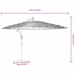 vidaXL Garden Parasol with Steel Pole Outdoor Umbrella Patio Sun Parasol White - green, 269 x 269 x 235 cm