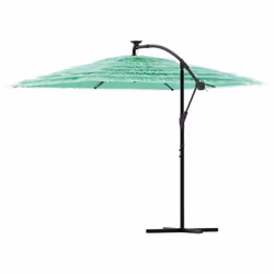 vidaXL Garden Parasol with Steel Pole Outdoor Umbrella Patio Sun Parasol White - green, 269 x 269 x 235 cm - Additional view 4