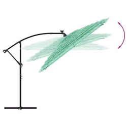 vidaXL Garden Parasol with Steel Pole Outdoor Umbrella Patio Sun Parasol White - green, 269 x 269 x 235 cm - Additional view 6