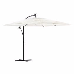 vidaXL Garden Parasol with Steel Pole Outdoor Umbrella Patio Sun Parasol White - white, 269 x 269 x 235 cm