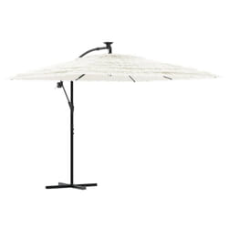vidaXL Garden Parasol with Steel Pole Outdoor Umbrella Patio Sun Parasol White - white, 269 x 269 x 235 cm
