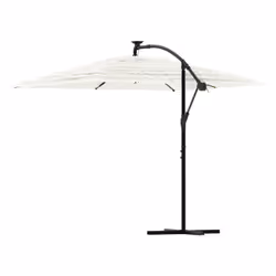 vidaXL Garden Parasol with Steel Pole Outdoor Umbrella Patio Sun Parasol White - white, 269 x 269 x 235 cm - Additional view 4