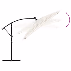 vidaXL Garden Parasol with Steel Pole Outdoor Umbrella Patio Sun Parasol White - white, 269 x 269 x 235 cm - Additional view 6