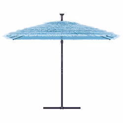 vidaXL Garden Parasol with Steel Pole Outdoor Umbrella Patio Sun Parasol White - blue, 290 x 290 x 238 cm - Additional view 2