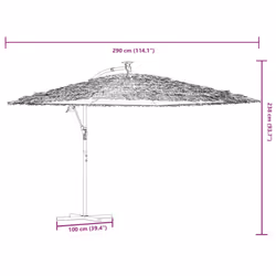 vidaXL Garden Parasol with Steel Pole Outdoor Umbrella Patio Sun Parasol White - blue, 290 x 290 x 238 cm - Additional view 3