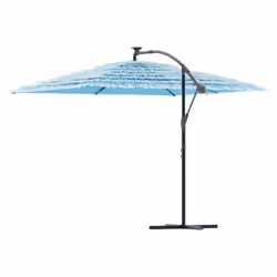 vidaXL Garden Parasol with Steel Pole Outdoor Umbrella Patio Sun Parasol White - blue, 290 x 290 x 238 cm - Additional view 4