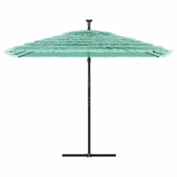 vidaXL Garden Parasol with Steel Pole Outdoor Umbrella Patio Sun Parasol White - green, 290 x 290 x 238 cm - Additional view 2