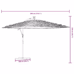 vidaXL Garden Parasol with Steel Pole Outdoor Umbrella Patio Sun Parasol White - green, 290 x 290 x 238 cm - Additional view 3