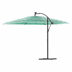 vidaXL Garden Parasol with Steel Pole Outdoor Umbrella Patio Sun Parasol White - green, 290 x 290 x 238 cm - Additional view 4