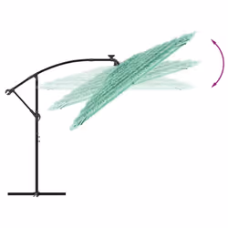 vidaXL Garden Parasol with Steel Pole Outdoor Umbrella Patio Sun Parasol White - green, 290 x 290 x 238 cm - Additional view 6