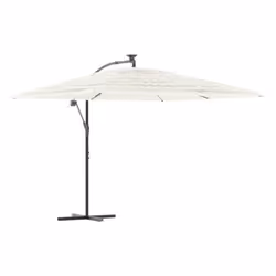 vidaXL Garden Parasol with Steel Pole Outdoor Umbrella Patio Sun Parasol White - white, 290 x 290 x 238 cm