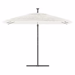 vidaXL Garden Parasol with Steel Pole Outdoor Umbrella Patio Sun Parasol White - white, 290 x 290 x 238 cm