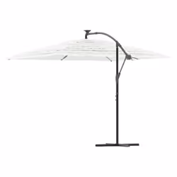 vidaXL Garden Parasol with Steel Pole Outdoor Umbrella Patio Sun Parasol White - white, 290 x 290 x 238 cm - Additional view 4