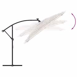 vidaXL Garden Parasol with Steel Pole Outdoor Umbrella Patio Sun Parasol White - white, 290 x 290 x 238 cm - Additional view 6
