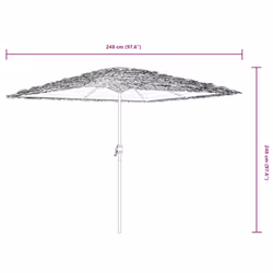 vidaXL Garden Parasol with Steel Pole Outdoor Umbrella Patio Sun Parasol Brown