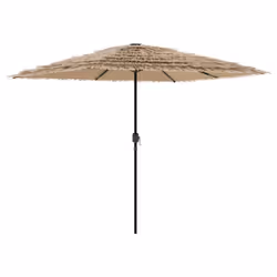 vidaXL Garden Parasol with Steel Pole Outdoor Umbrella Patio Sun Parasol Brown - Additional view 4