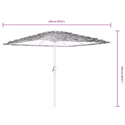 vidaXL Garden Parasol with Steel Pole Outdoor Umbrella Balcony Sun Parasol - blue, 248 x 248 x 248 cm - Additional view 10