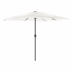 vidaXL Garden Parasol with Steel Pole Outdoor Umbrella Balcony Sun Parasol - white, 248 x 248 x 248 cm - Additional view 4