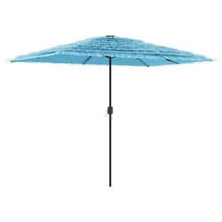 vidaXL Garden Parasol with Steel Pole Outdoor Umbrella Balcony Sun Parasol - blue, 300 x 200 x 250 cm