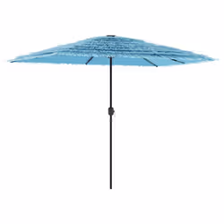 vidaXL Garden Parasol with Steel Pole Outdoor Umbrella Balcony Sun Parasol - blue, 300 x 200 x 250 cm - Additional view 4