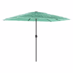 vidaXL Garden Parasol with Steel Pole Outdoor Umbrella Balcony Sun Parasol - green, 300 x 200 x 250 cm - Additional view 4