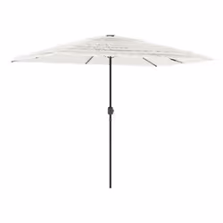 vidaXL Garden Parasol with Steel Pole Outdoor Umbrella Balcony Sun Parasol - white, 300 x 200 x 250 cm - Additional view 4