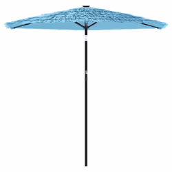 vidaXL Garden Parasol with Steel Pole Outdoor Umbrella Balcony Sun Parasol - blue, 223 x 223 x 213 cm - Additional view 2