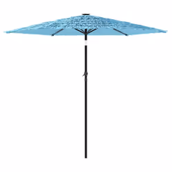 vidaXL Garden Parasol with Steel Pole Outdoor Umbrella Balcony Sun Parasol - blue, 223 x 223 x 213 cm - Additional view 4