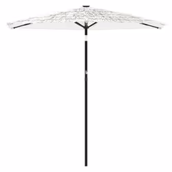 vidaXL Garden Parasol with Steel Pole Outdoor Umbrella Balcony Sun Parasol - white, 223 x 223 x 213 cm - Additional view 2