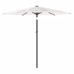 vidaXL Garden Parasol with Steel Pole Outdoor Umbrella Balcony Sun Parasol - white, 223 x 223 x 213 cm - Additional view 4