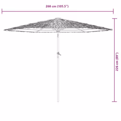 vidaXL Garden Parasol with Steel Pole Outdoor Umbrella Balcony Sun Parasol - brown, 268 x 268 x 226 cm - Additional view 10
