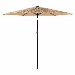 vidaXL Garden Parasol with Steel Pole Outdoor Umbrella Balcony Sun Parasol - brown, 268 x 268 x 226 cm - Additional view 4