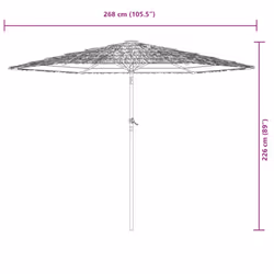 vidaXL Garden Parasol with Steel Pole Outdoor Umbrella Balcony Sun Parasol - green, 268 x 268 x 226 cm - Additional view 3