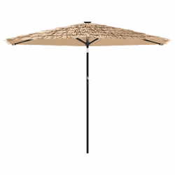 vidaXL Garden Parasol with Steel Pole Outdoor Umbrella Balcony Sun Parasol - brown, 288 x 288 x 225 cm - Additional view 2