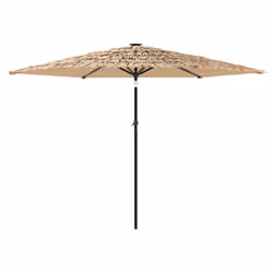 vidaXL Garden Parasol with Steel Pole Outdoor Umbrella Balcony Sun Parasol - brown, 288 x 288 x 225 cm - Additional view 4