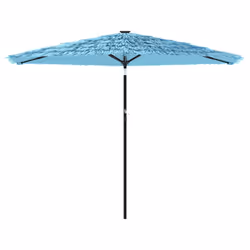 vidaXL Garden Parasol with Steel Pole Outdoor Umbrella Balcony Sun Parasol - blue, 288 x 288 x 225 cm - Additional view 2