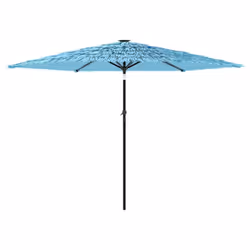 vidaXL Garden Parasol with Steel Pole Outdoor Umbrella Balcony Sun Parasol - blue, 288 x 288 x 225 cm - Additional view 4