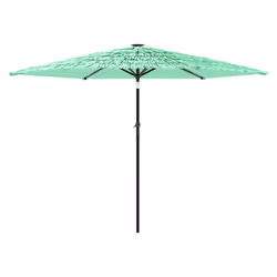 vidaXL Garden Parasol with Steel Pole Outdoor Umbrella Balcony Sun Parasol - green, 288 x 288 x 225 cm - Additional view 4