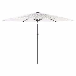vidaXL Garden Parasol with Steel Pole Outdoor Umbrella Balcony Sun Parasol - white, 288 x 288 x 225 cm - Additional view 4
