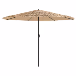 vidaXL Garden Parasol with Steel Pole Outdoor Umbrella Balcony Sun Parasol - brown, 324 x 324 x 247 cm - Additional view 2