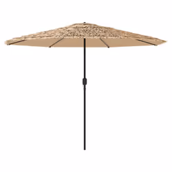 vidaXL Garden Parasol with Steel Pole Outdoor Umbrella Balcony Sun Parasol - brown, 324 x 324 x 247 cm - Additional view 4