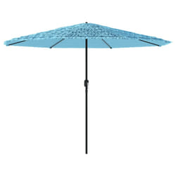 vidaXL Garden Parasol with Steel Pole Outdoor Umbrella Balcony Sun Parasol - blue, 324 x 324 x 247 cm