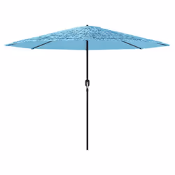 vidaXL Garden Parasol with Steel Pole Outdoor Umbrella Balcony Sun Parasol - blue, 324 x 324 x 247 cm