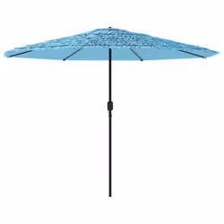 vidaXL Garden Parasol with Steel Pole Outdoor Umbrella Balcony Sun Parasol - blue, 324 x 324 x 247 cm - Additional view 4